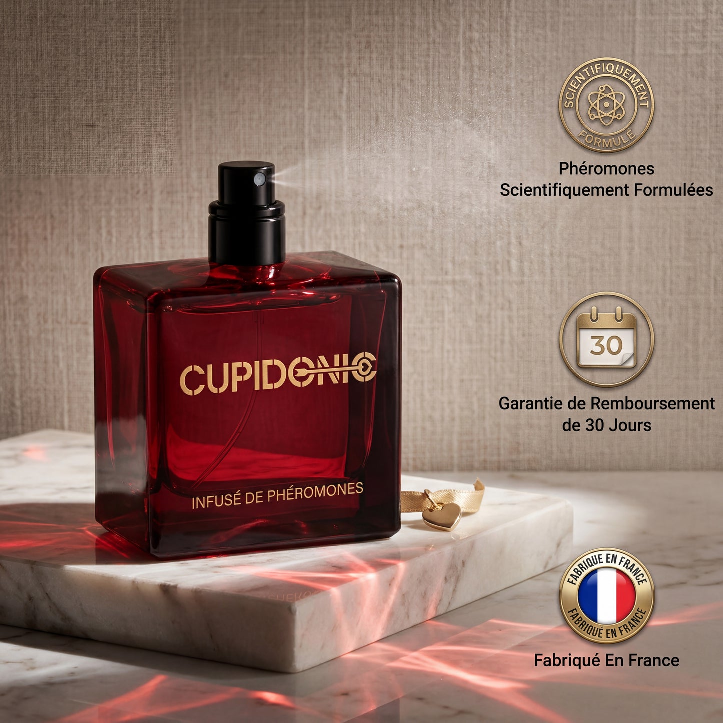 Parfum Cupidonic Obsession 2 aux phéromones PheroPureVXN, flacon 50ml fabriqué en France, garantie 30 jours